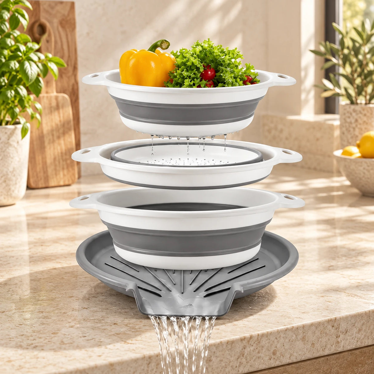 Ascendry™ Collapsible Colander & Drain Set